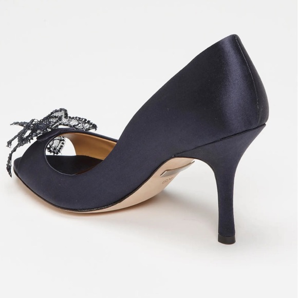 🆕 Badgley Mischka Regine - Navy Satin - 8 - Picture 2 of 10